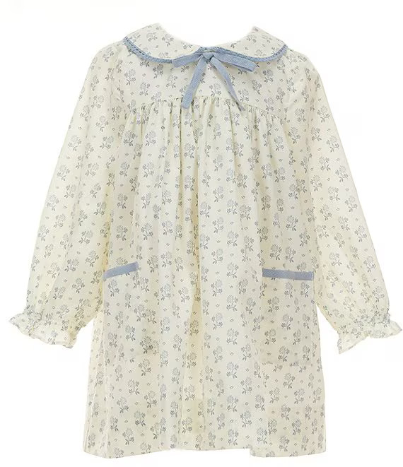 x Kristin Ellen Hockman Little Girls 2T-6X Lovisa Peter Pan Collar Long Sleeve Sunflower Dress | Dillard's