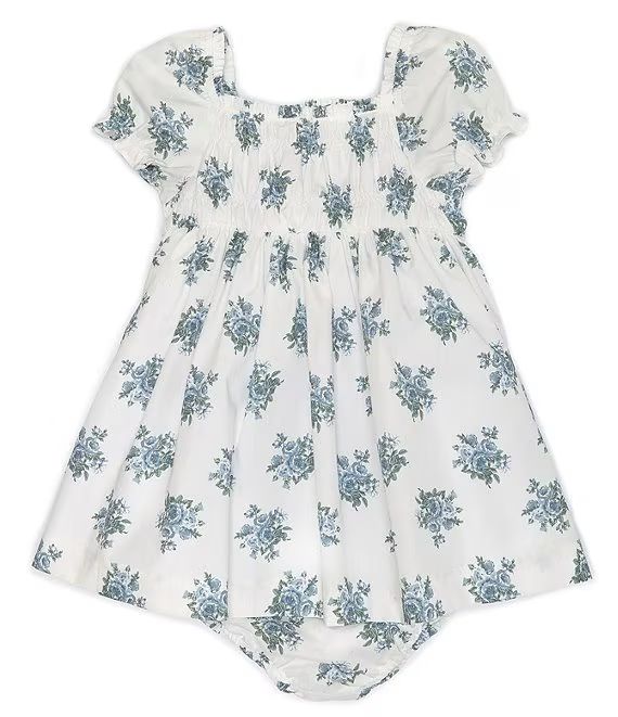 x Born on Fifth Baby Girl's 12 - 24 Months Square Neck Blue Floral Dress & Matching Bloomer | Dillards