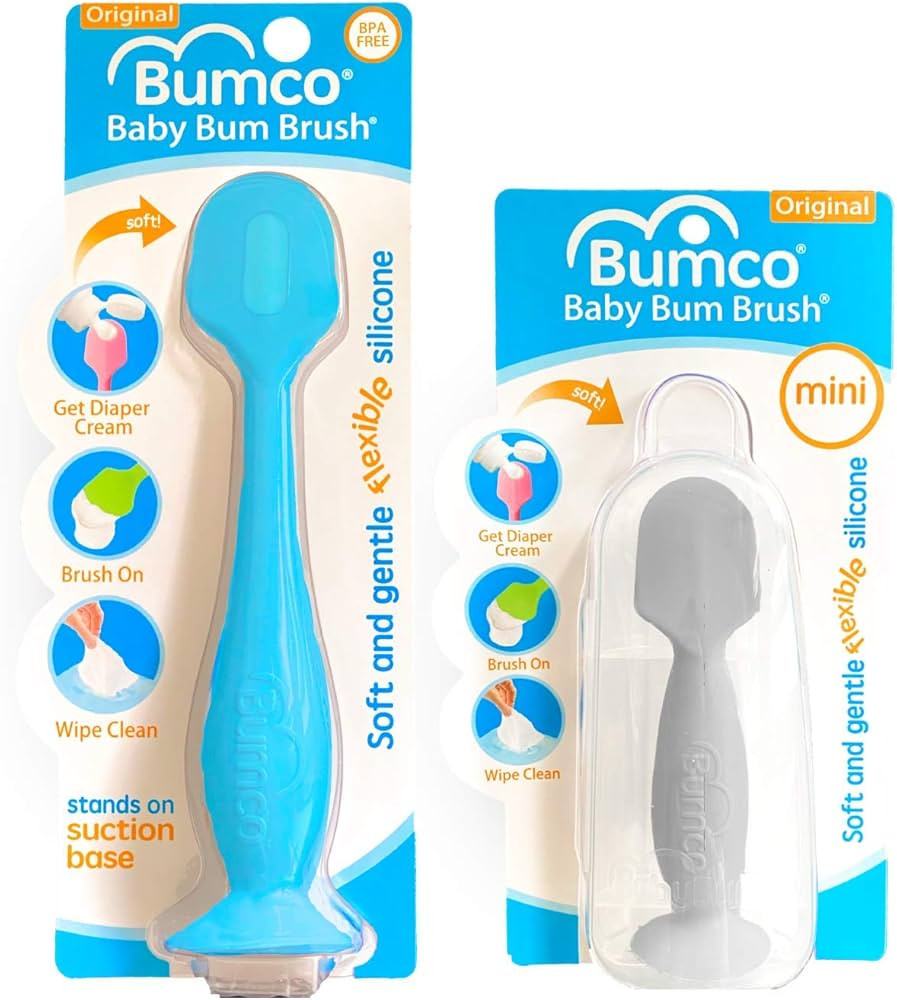Bumco 2-PACK Diaper Cream Spatula - FULL-SIZE + MINI Baby Bum Brush with TRAVEL CASE - Diaper Cre... | Amazon (US)