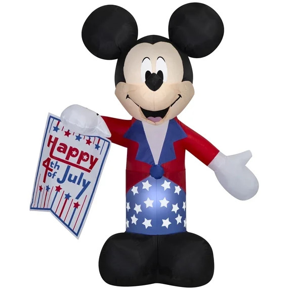 Gemmy Airblown Inflatable 5ft Independence Day Light Patriotic Mickey Disney Independence Day Yar... | Walmart (US)
