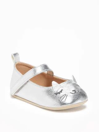 Old Navy Baby Metallic Critter Ballet Flats For Baby Silver Size 0-3 M | Old Navy US