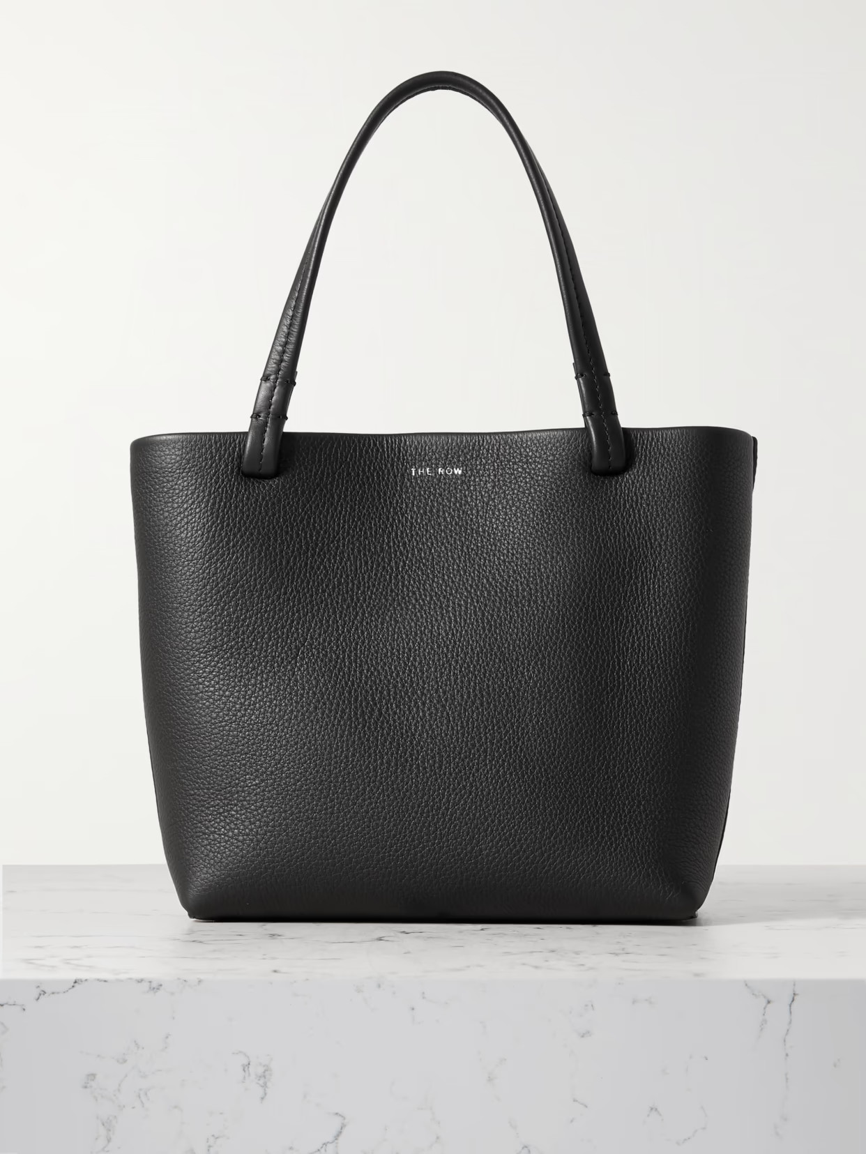 The Row - Park Small Textured-leather Tote - Black | NET-A-PORTER (US)
