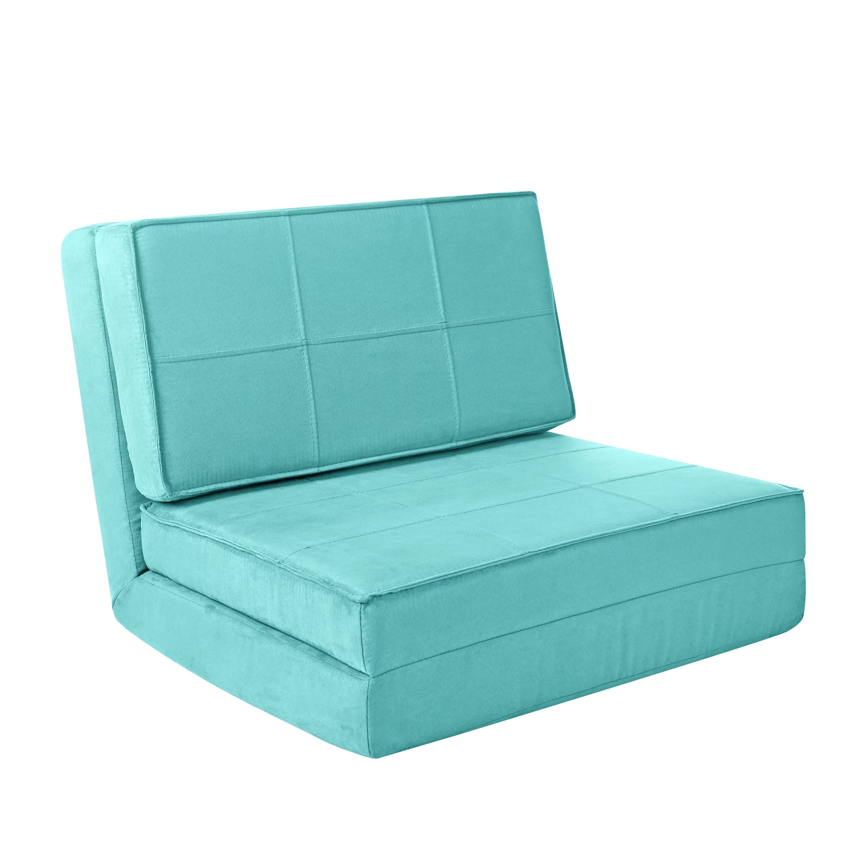 Your Zone Ultra Soft Suede 3 Position Convertible Flip Chair, Mint | Walmart (US)