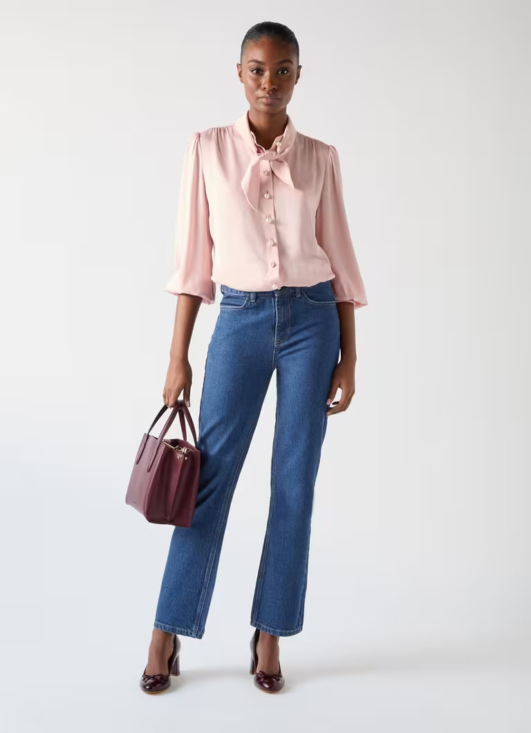 Emilie Indigo Cotton Blend Straight Leg Smart Jean | L.K. Bennett (UK)