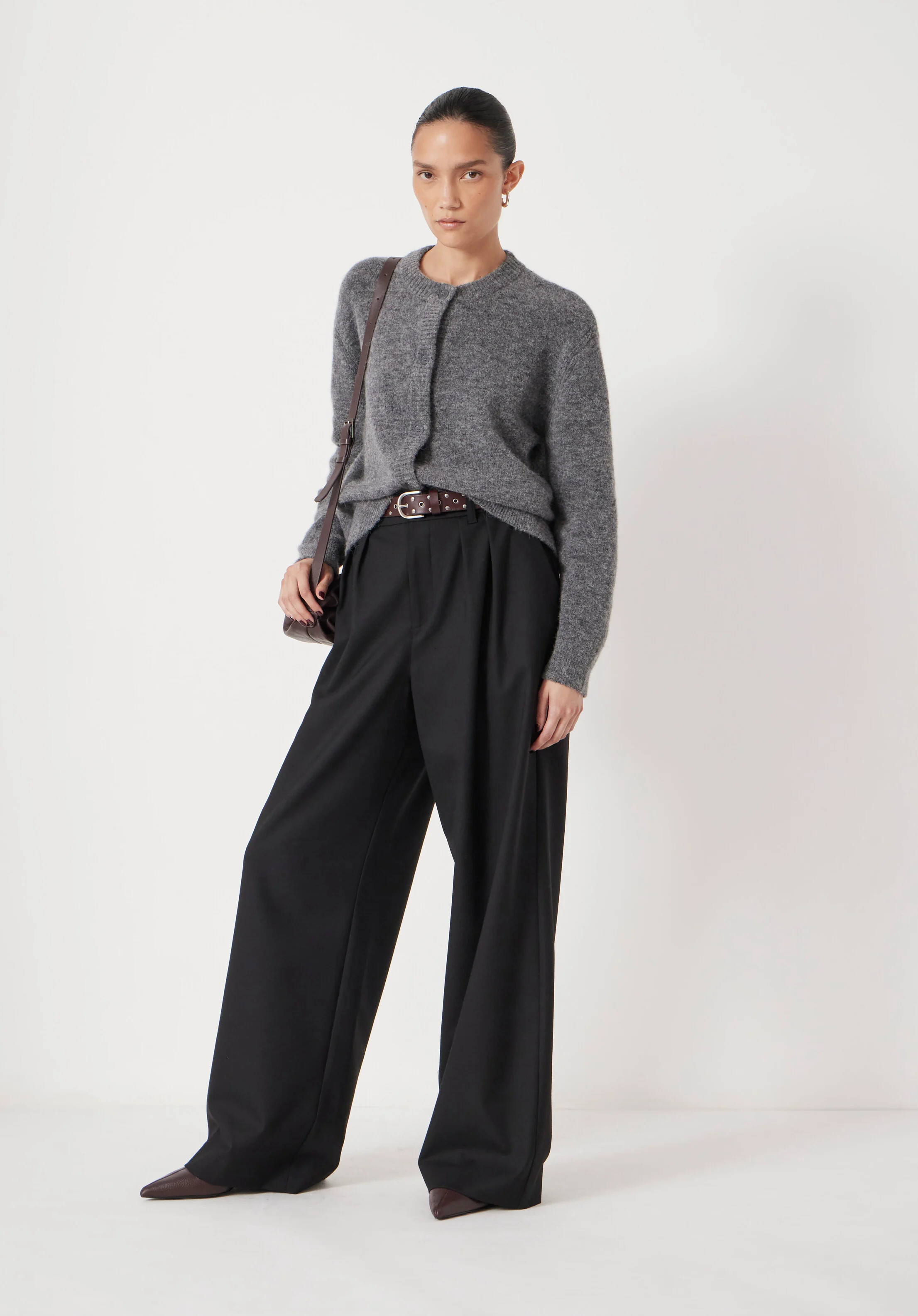 Lya Wool Blend Wide Leg Trousers | Hush UK
