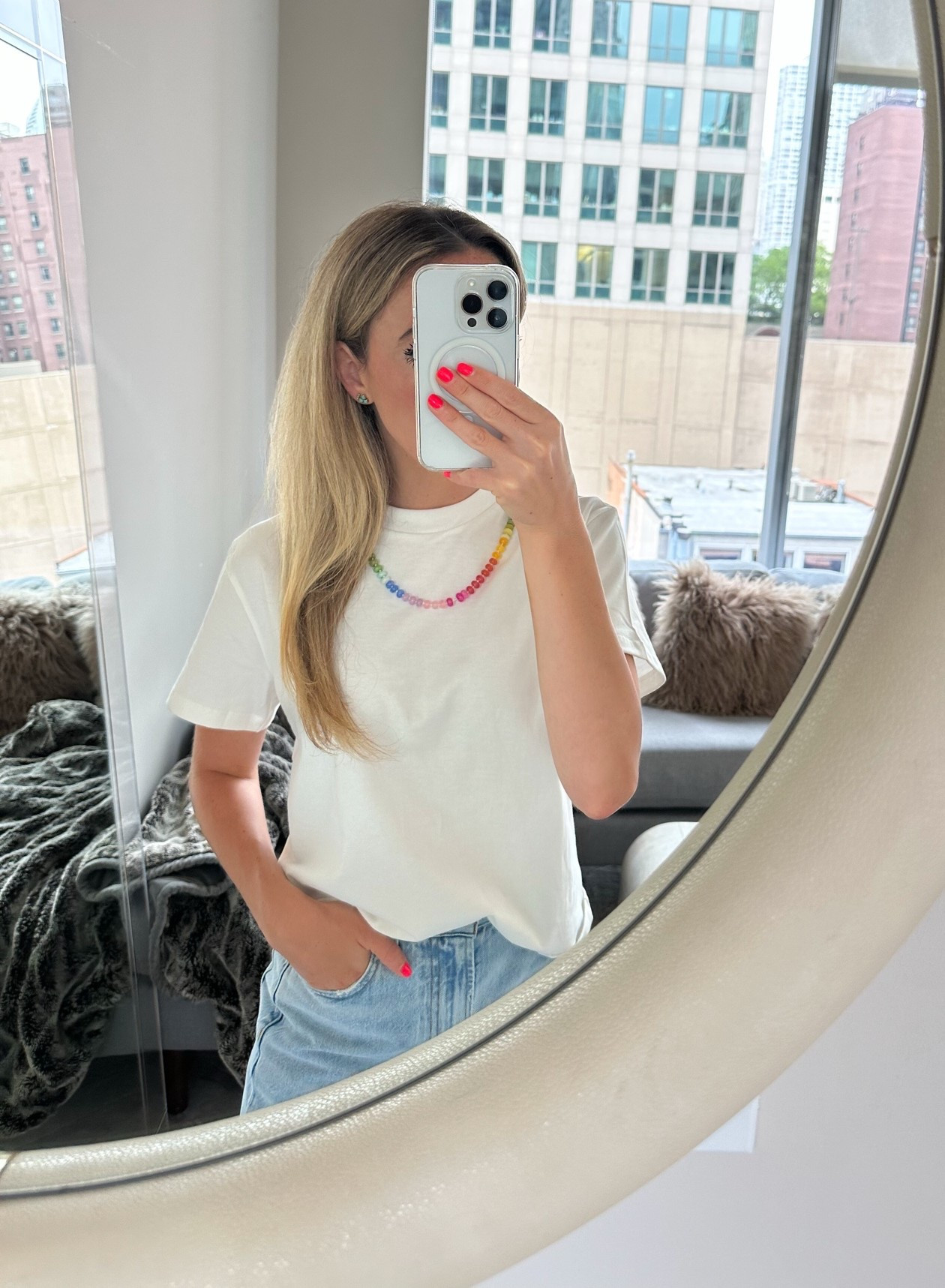 Chicago: Daily Outfit
* exact necklace is by TrendingAbove ( sold out) so I rounded up a few similar styles I’m loving right now, reformation


Ootd style fashion, multicolor necklace, beaded necklace, summer accessories, bright colors,  vacation jewelry, elevated basics, white tee outfit

#LTKootd #LTKdayinmylife #LTKWorkwear