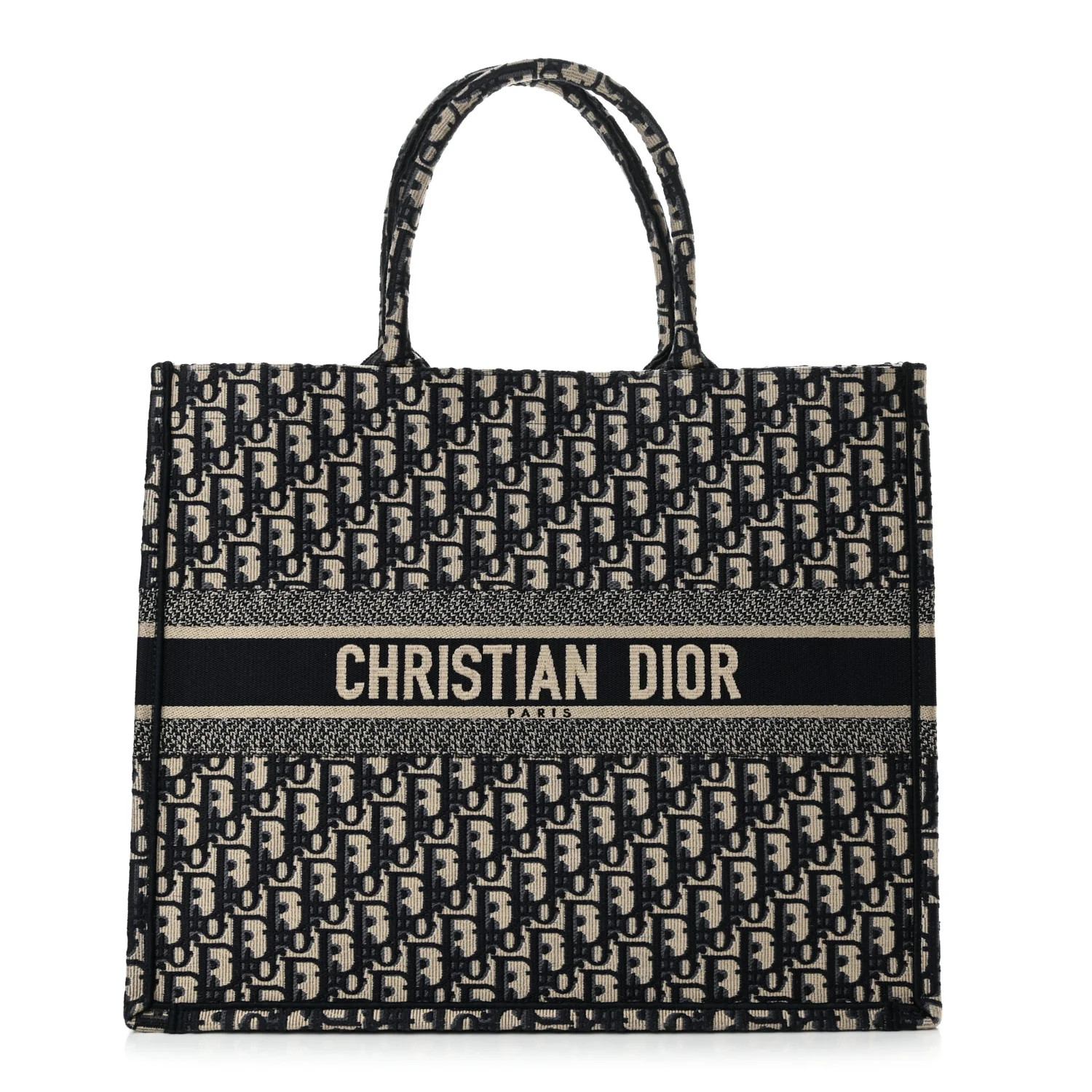 Oblique Large Book Tote Blue Multicolor | FASHIONPHILE (US)