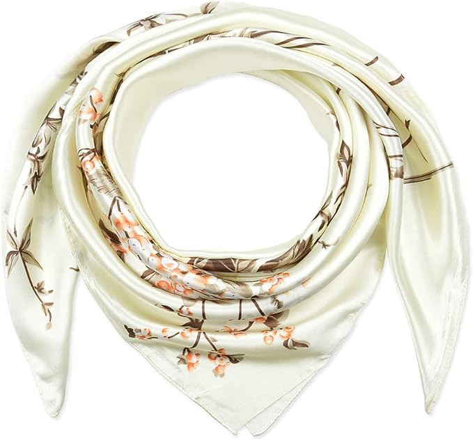 35" Silk Feeling 90 cm Square Hair Neck Sleeping Scarf for Women by corciova | Amazon (US)