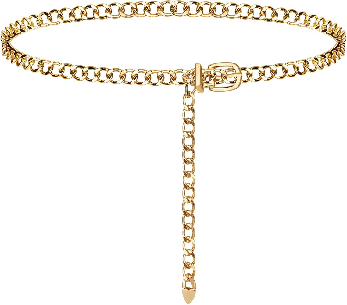 Metal Chain Belts for Women Trendy Waist Chains for Women Dresses Jeans | Amazon (US)