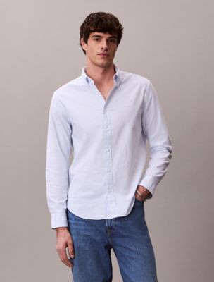 Cotton Stretch Stripe Oxford Classic Button-Down Shirt | Calvin Klein | Calvin Klein (US)