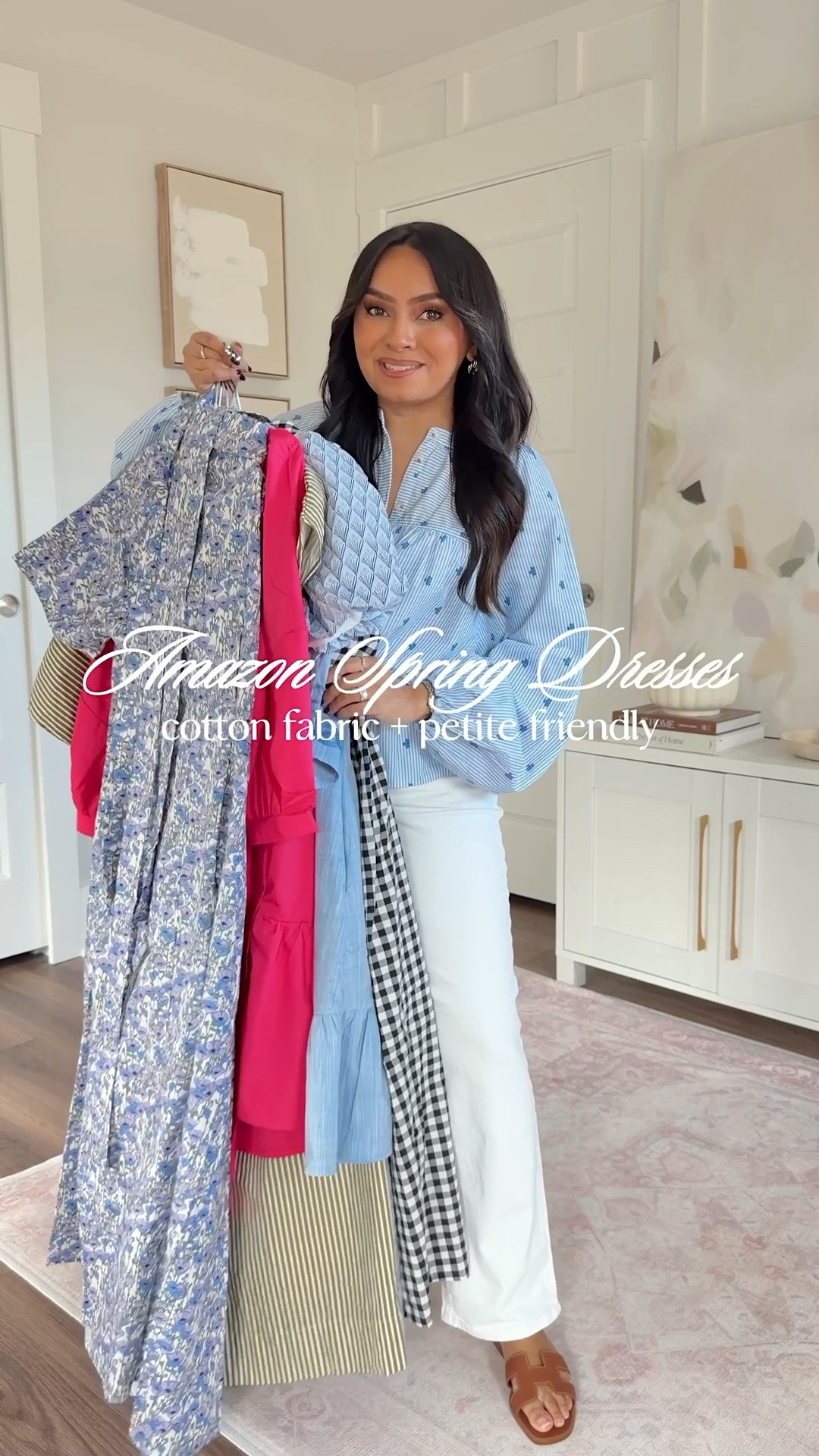 New Amazon Spring Dresses!
For reference: I’m 5’0, 32b bra size, and 2/26 in bottoms, pear shaped. 
*Everything I share is unaltered! TTS means true to size. Between size 5-6.5 in shoes
All dresses size small TTS 
Gold heels size 5 TTS 
Blue top size small TTS 
White jeans size 2 petite TTS#LTKFindsUnder50 #LTKFindsUnder100



#LTKgrwm #LTKootd #LTKPetite