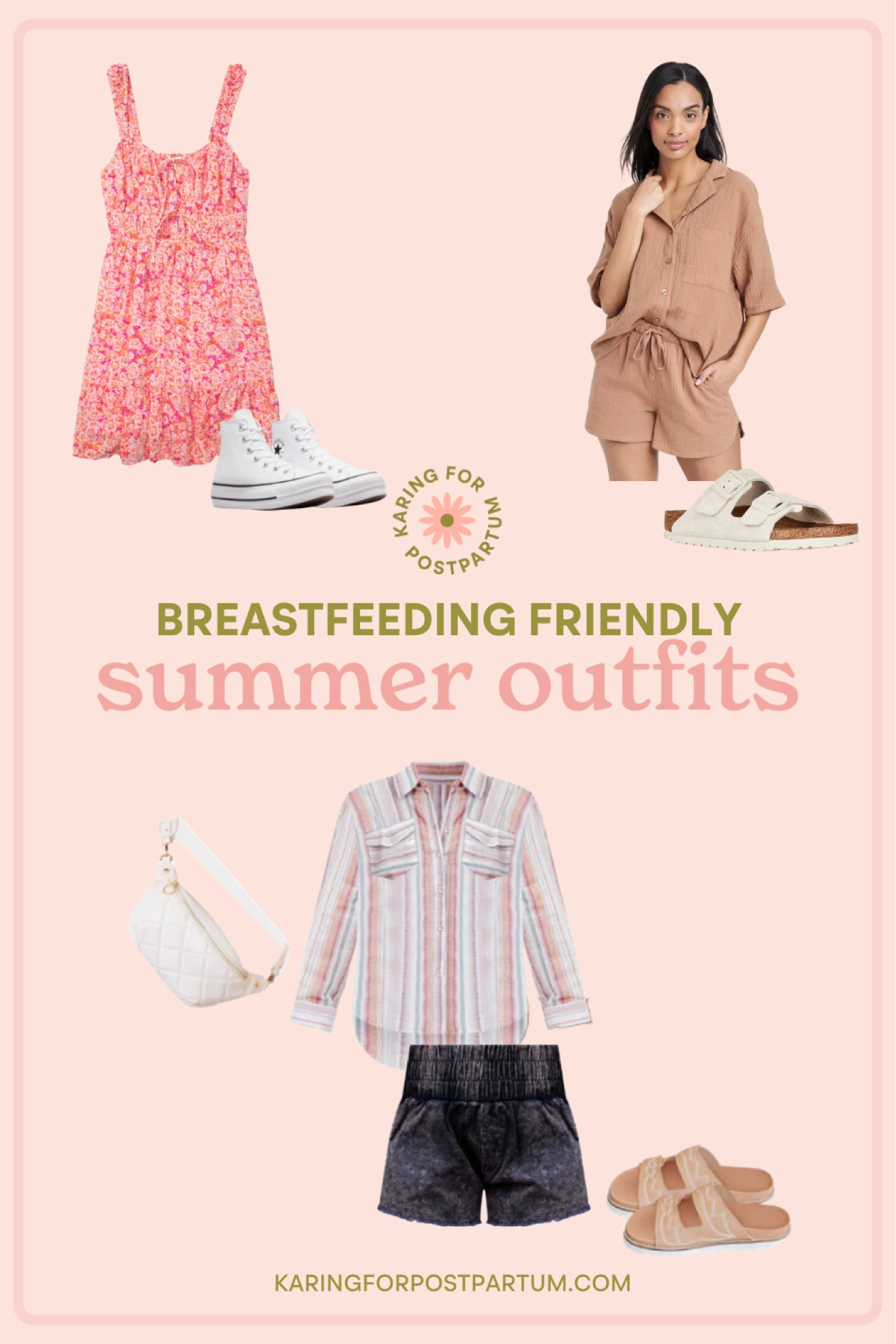 Super cute look for summer, easy nursing access. Could wear shirt as a “jacket” with a nursing cami instead if preferred too! 

#LTKstyletip #LTKSeasonal #LTKbump