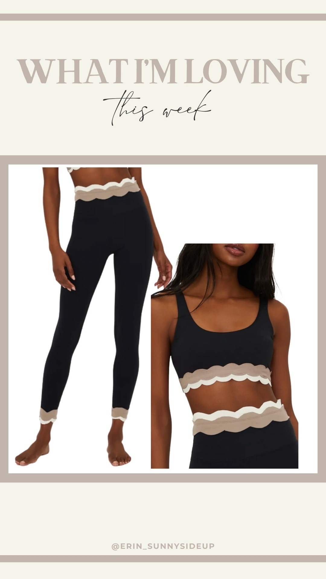 This workout set is TOO CUTE. The scallops! 🖤 