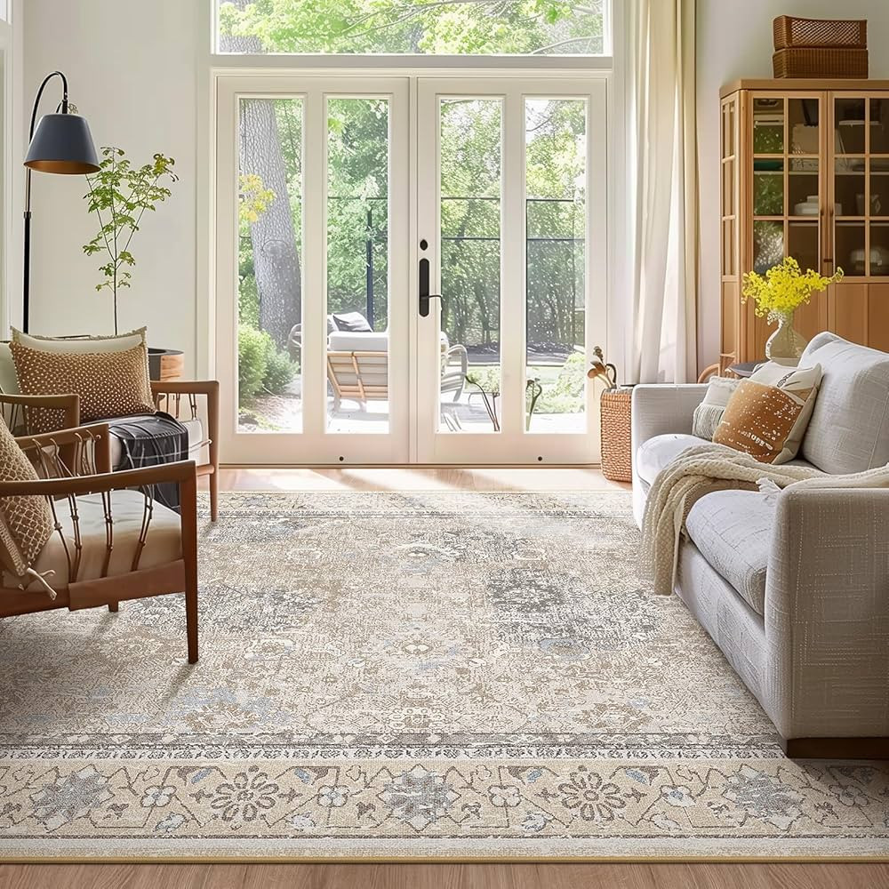 Ashler Boho Rug, 6x9 Area Rugs, Vintage Rugs, Large Area Rug, Rugs for Living Room, Bedroom, Kitc... | Amazon (US)