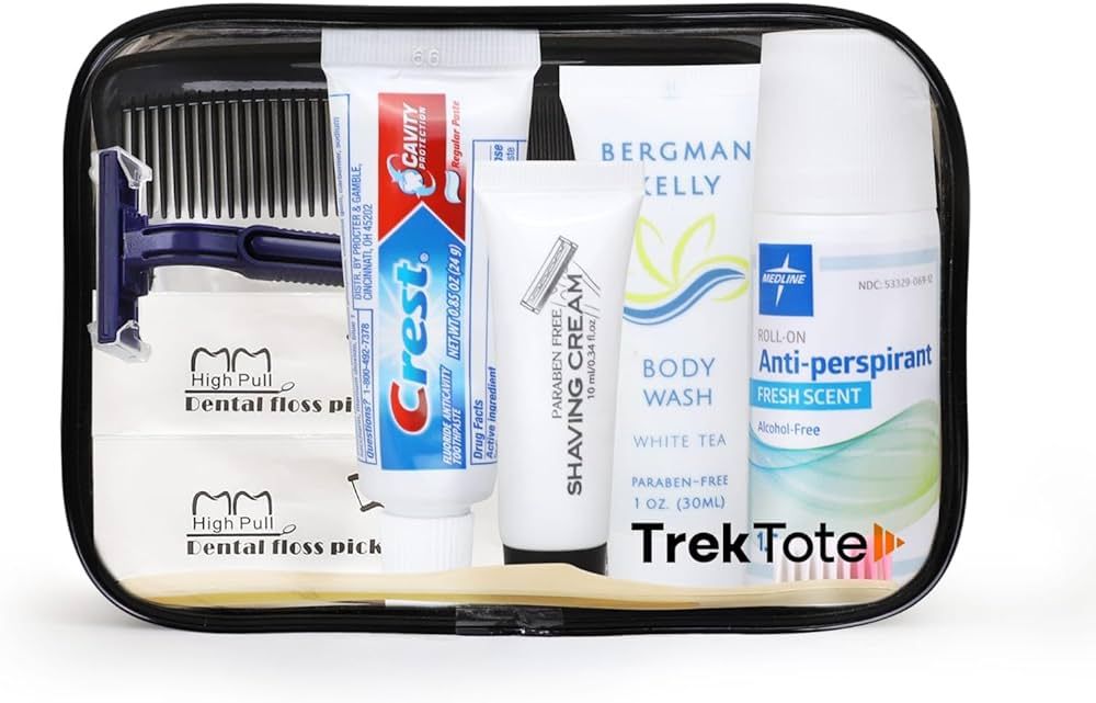 TrekTote 10-Piece Travel Toiletry Convenience Kit - Personal Care Travel Hygiene Essentials Bag w... | Amazon (US)