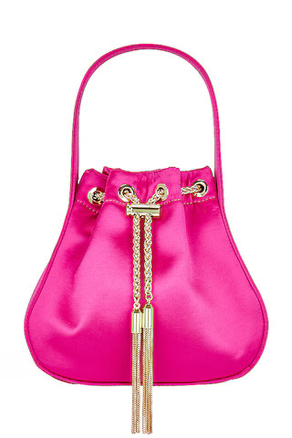 olga berg Miki Drawstring Satin Bag in Fuchsia from Revolve.com | Revolve Clothing (Global)