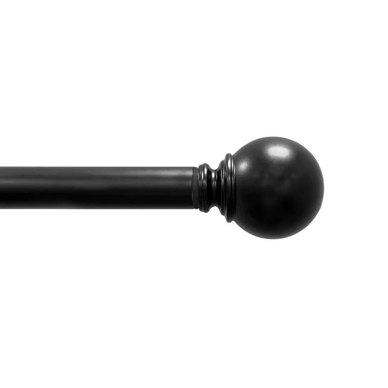 Mainstays 1" Ball Single Curtain Rod, Black, 30-84" | Walmart (US)