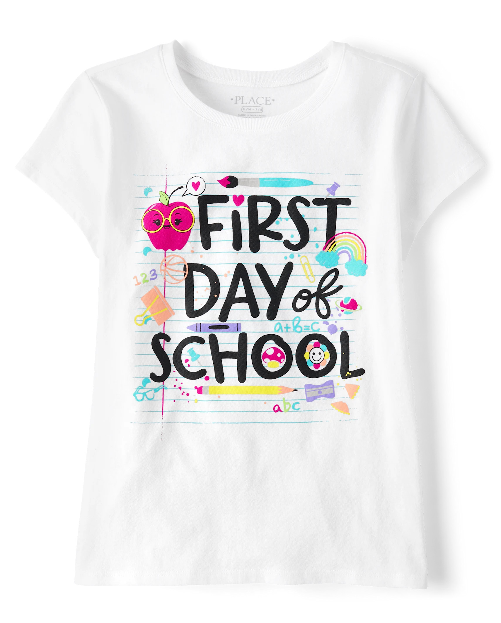 Girls First Day Of School Graphic Tee - white | The Children's Place