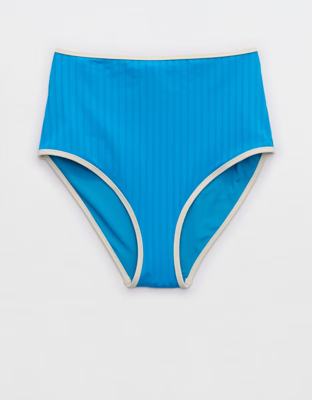 Aerie Wide Rib High Waisted Bikini Bottom | Aerie