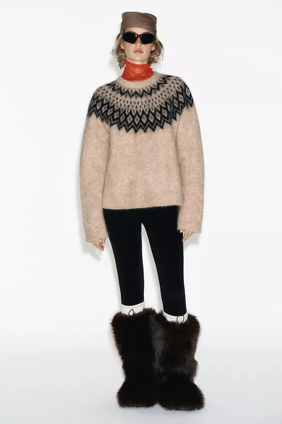 JUMPER WITH ALPACA JACQUARD SKI COLLECTION | Zara UK