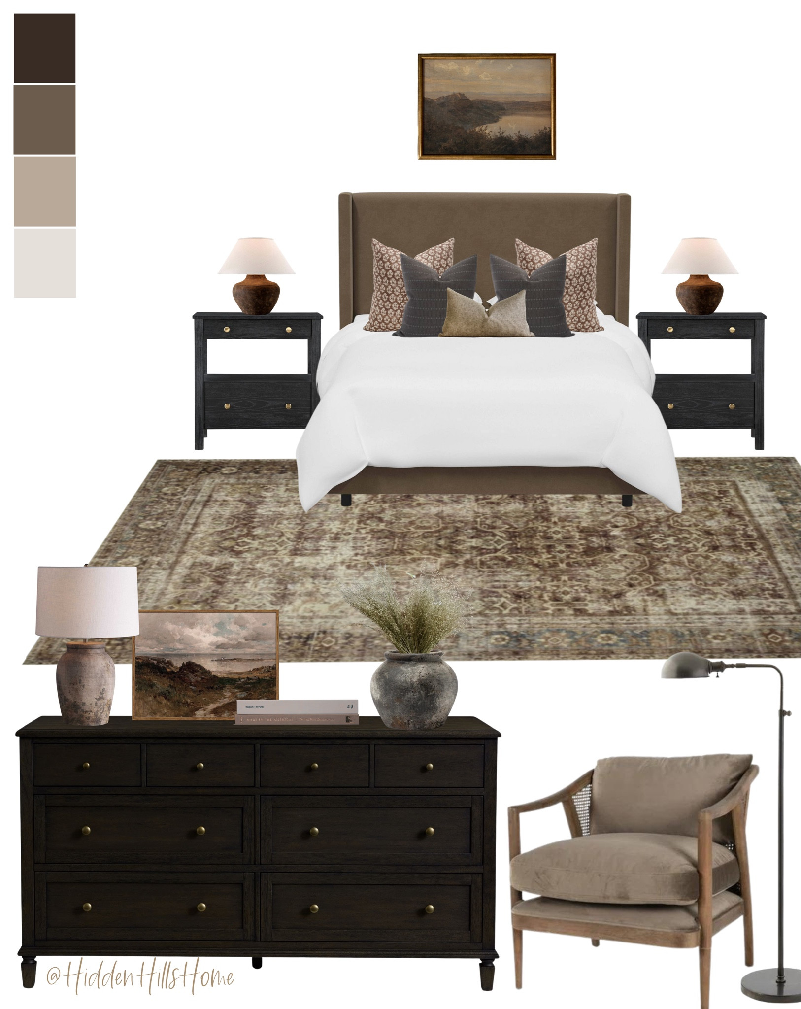 Bedroom decor, moody bedroom decor mood board, master bedroom, primary bedroom decor with dark tones, home decor #bedroom 

#LTKstyletip #LTKhome #LTKsalealert