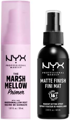 NYX PROFESSIONAL MAKEUP Marshmellow Smoothing Primer + Makeup Setting Spray, Matte Finish (2-Pack... | Amazon (US)