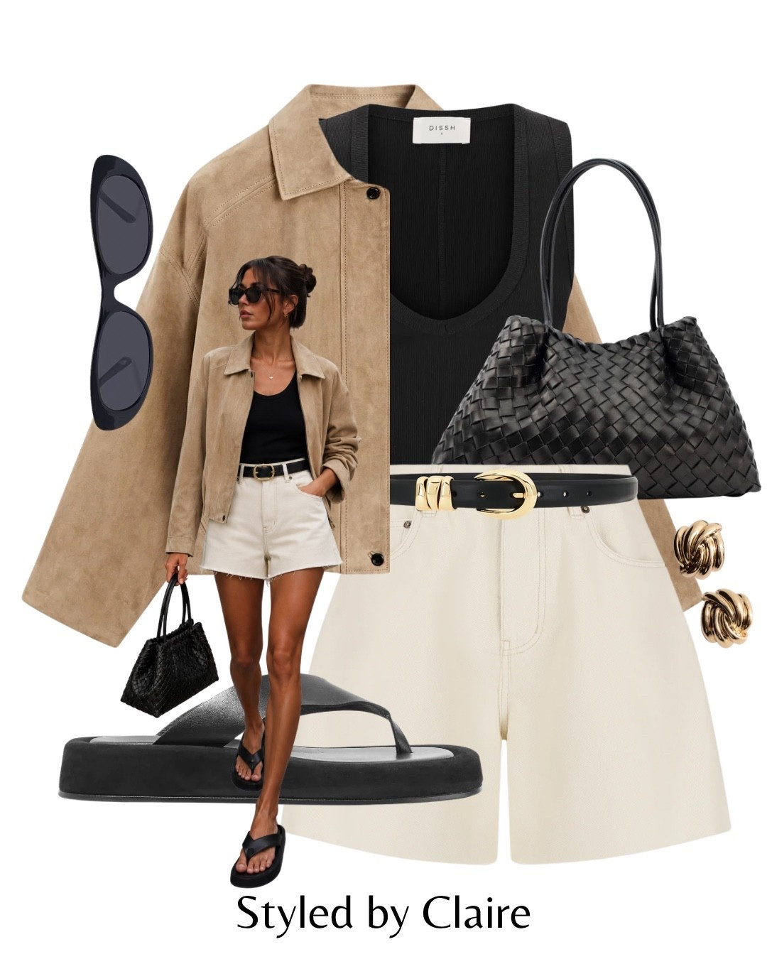 For the CHIC GIRLS🙋🏽‍♀️
Tags: the perfect denim shorts halter neck top dissh massimo dutti suede leather jacket black flat thong sandals Tony Bianco revolve belt woven bag Elleme sunglasses earrings fashion cool girl city break inspo outfit ideas ootd summer spring

#LTKsummer #LTKstyletip #LTKspring