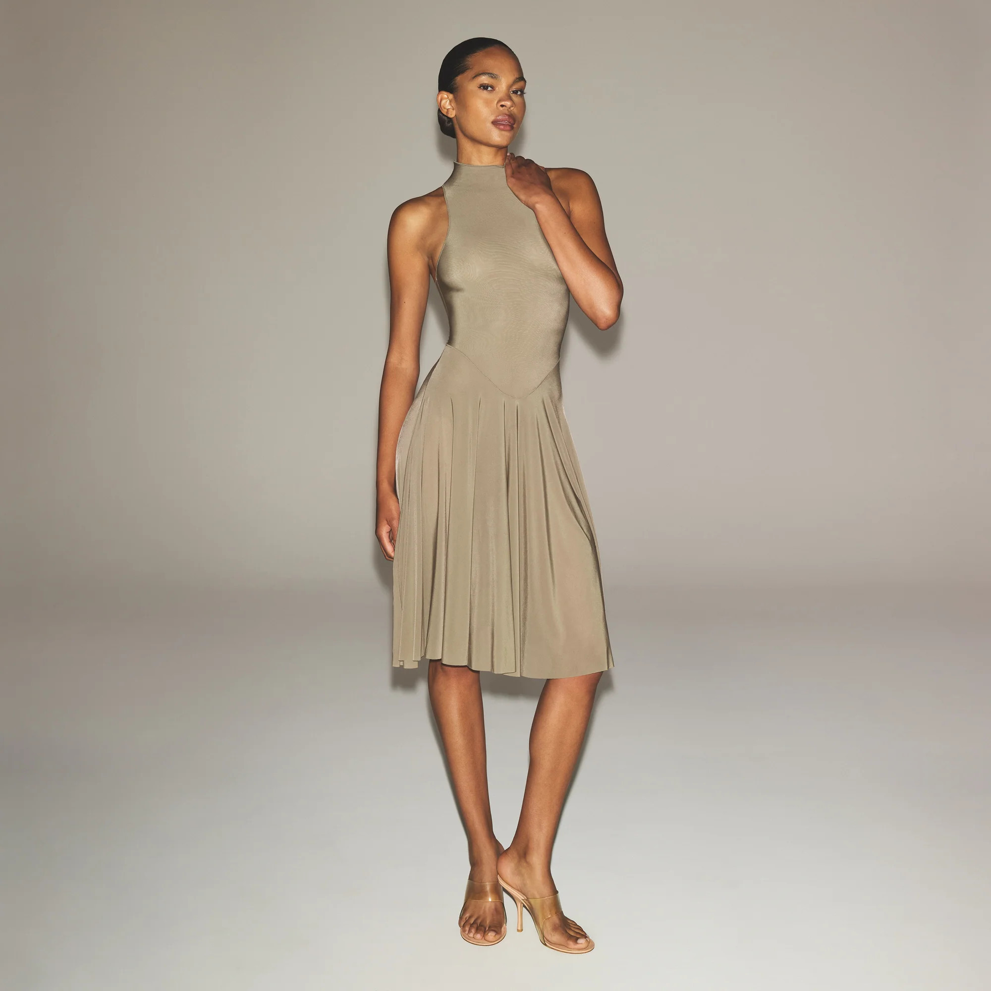 SKIMS High Neck Midi Dress | Medium Neutral | Milky Sheer | SKIMS (US)