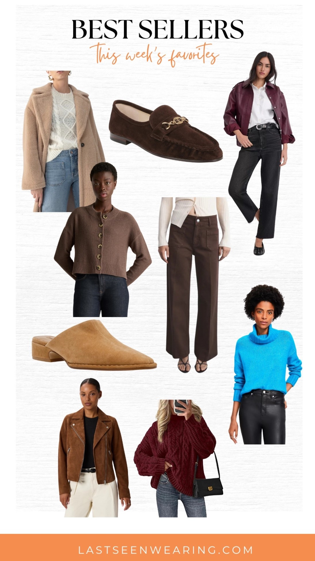 This Week’s Bestsellers
#loafers #mules #turtlenecksweater #brownpants

#LTKShoeCrush #LTKStyleTip