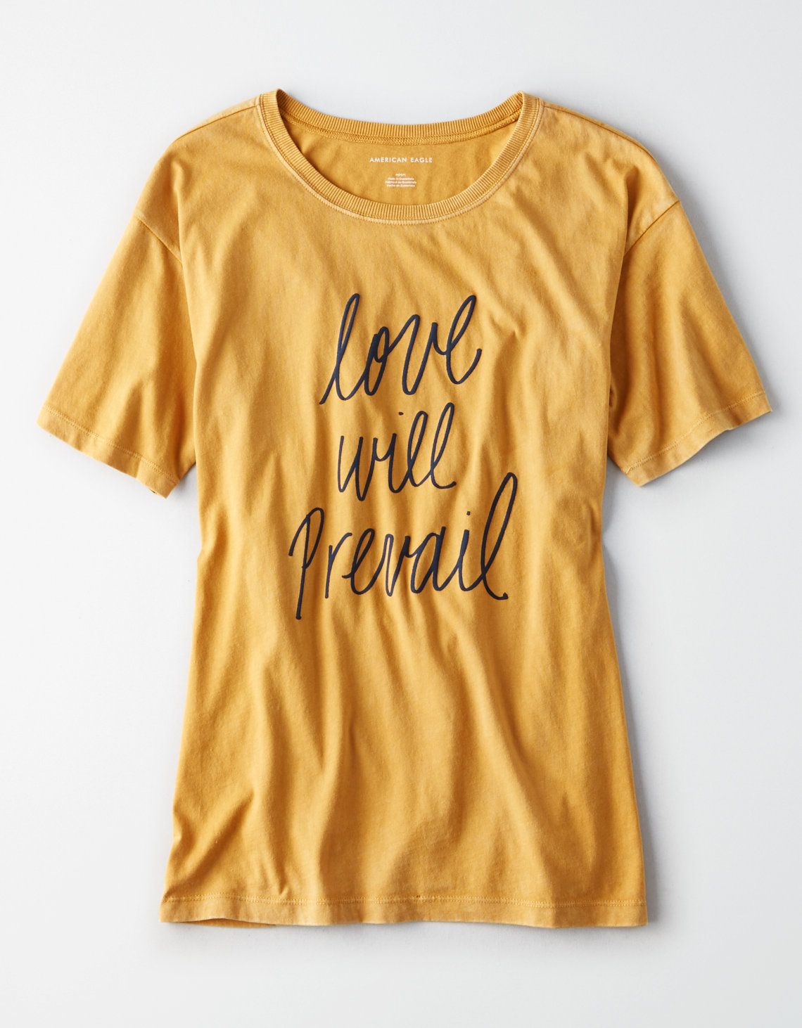AE Oversized Washed Graphic Tee, Yellow | American Eagle Outfitters (US & CA)