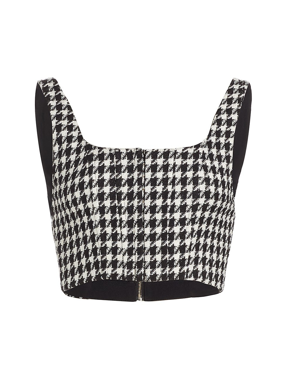 Women's Breslin Crop Houndstooth Top - Black Off White - Size 10 | Saks Fifth Avenue