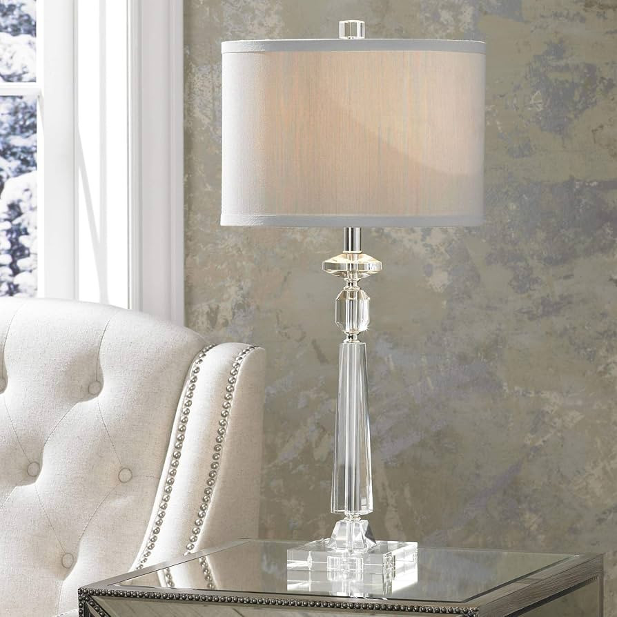 Vienna Full Spectrum Aline 26 1/2" Tall Traditional Table Lamp Clear Crystal Single Gray Shade Li... | Amazon (US)