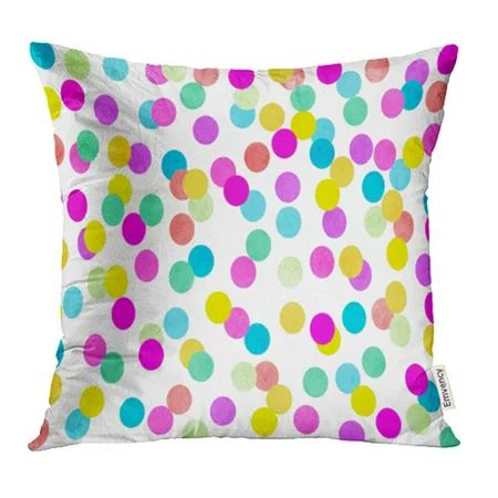 YWOTA Colorful Abstract Multicolored Confetti on Watercolor Pastel Polka Dots Pink Pillow Cases Cush | Walmart (US)
