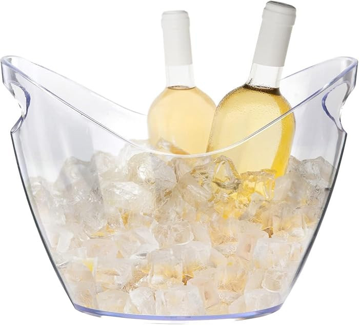 Ice Bucket Wine Bucket，Clear Acrylic 4 Liter Plastic Tub for Drinks and Parties, Food Grade, Pe... | Amazon (US)