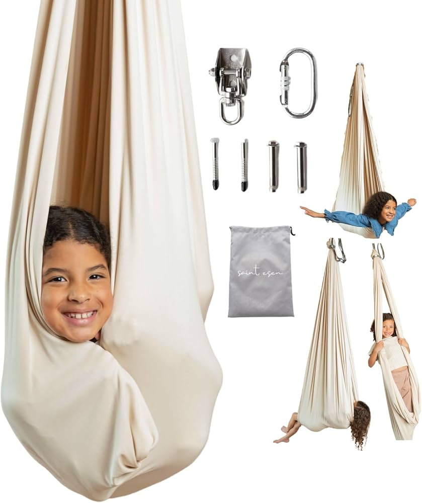 Sensory Swing for Adults up to 200 Lbs | Neutral Sensory Swing Indoor for Kids  | Compression The... | Amazon (US)