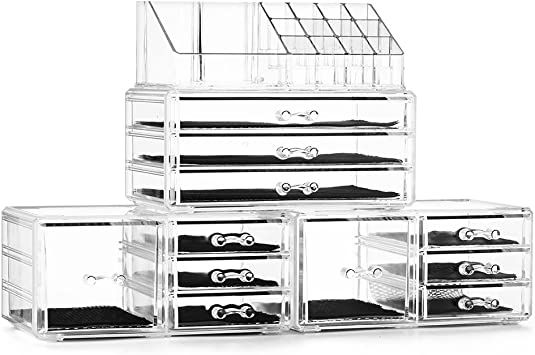 Felicite Home Acrylic Jewelry and Cosmetic Storage Boxes Makeup Organizer Set, 4 Piece | Amazon (US)