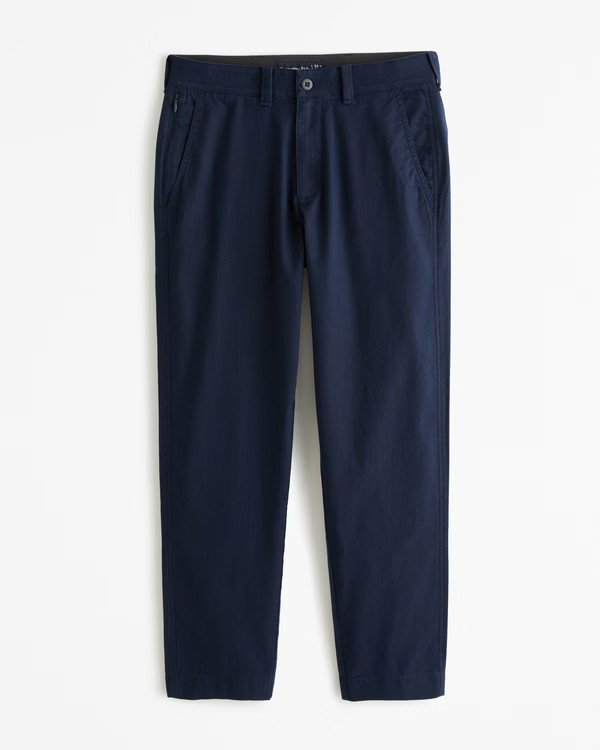 Men's Straight Linen-Blend Fixed Waist Pant | Men's Bottoms | Abercrombie.com | Abercrombie & Fitch (US)