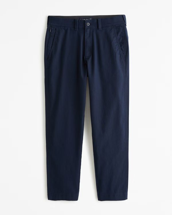 Straight Linen-Blend Fixed Waist Pant | Abercrombie & Fitch (US)