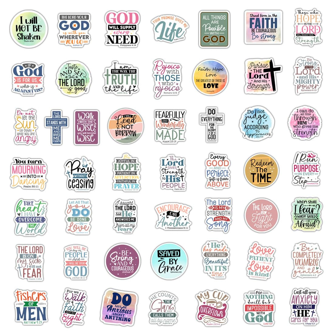 100 Pack Christian Scripture Stickers, Faith Inspiring Religious Gifts for Easter, Journaling, Wa... | Amazon (US)