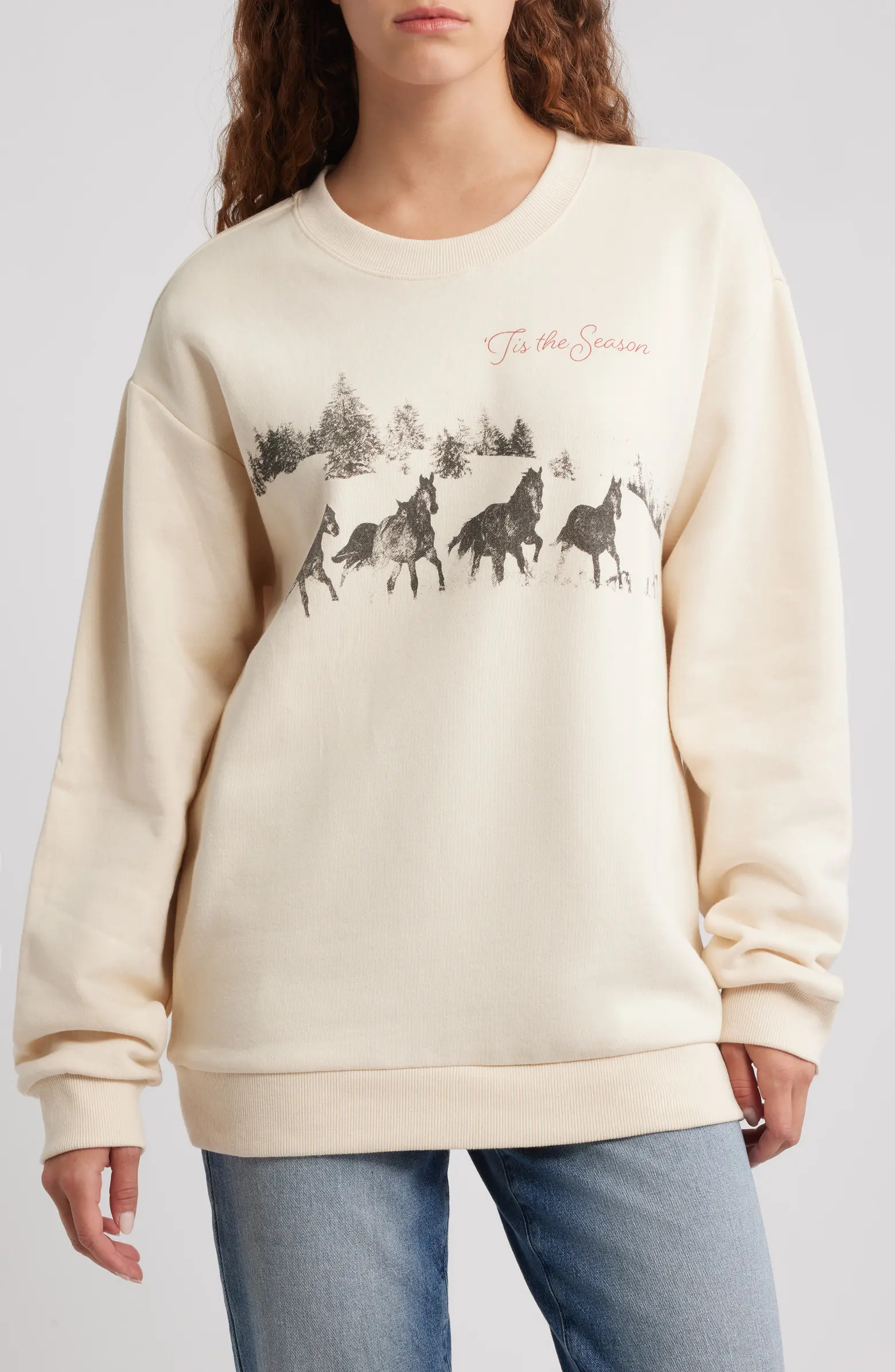 Tis the Season Horses Graphic Sweatshirt | Nordstrom