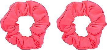Set of 2 Solid Scrunchies (Neon Pink) | Amazon (US)