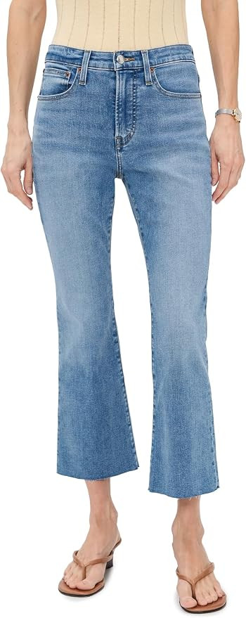 Madewell Women's The Short Stretch Flare Crop Jeans | Amazon (US)