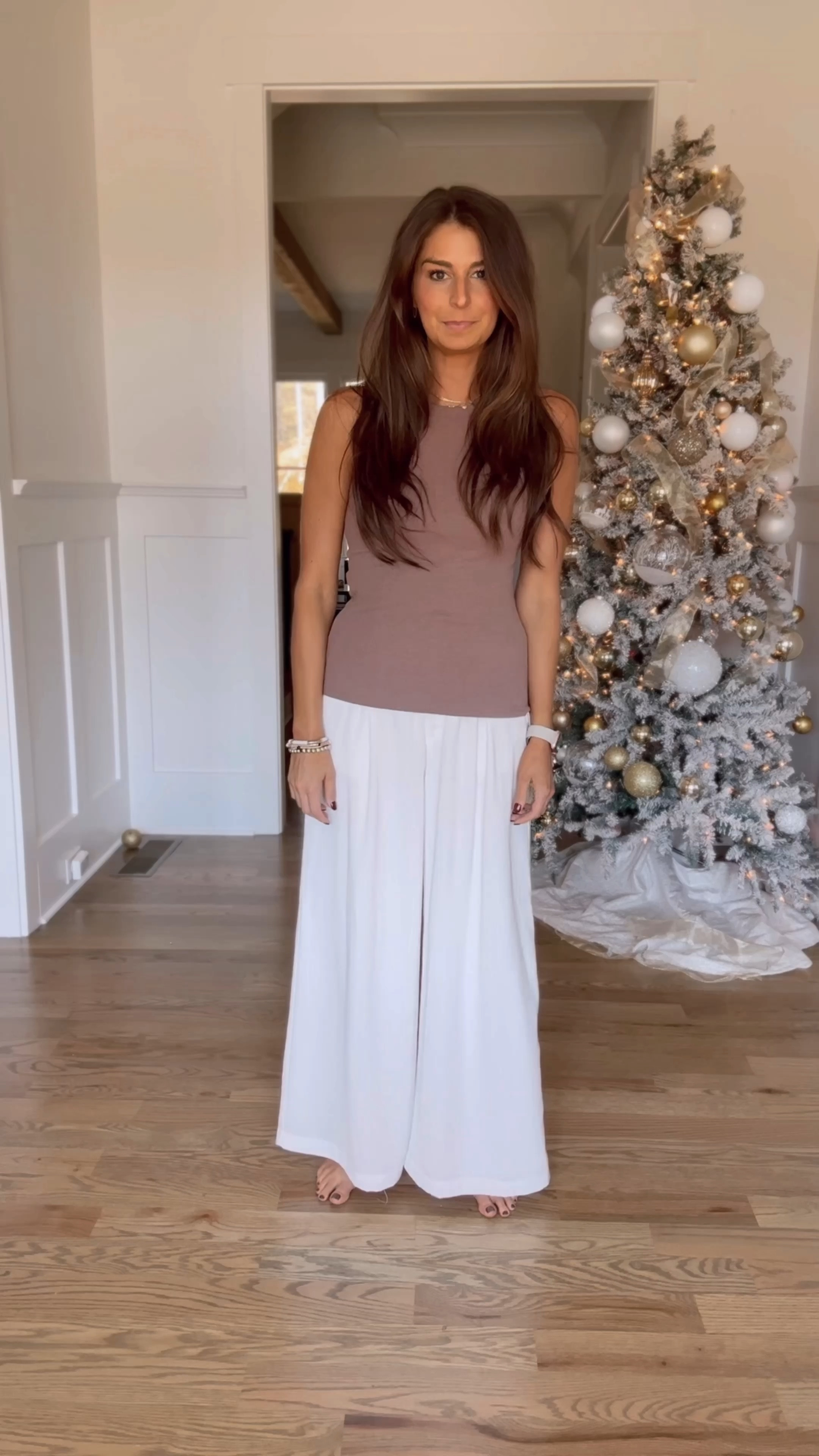 Rack to reality // white pants addition 

Tank - small
Pants - small (could have used a long) 
Sweater - small 
Shoes - TTS 


#LTKGiftGuide #LTKSeasonal #LTKHolidaySale