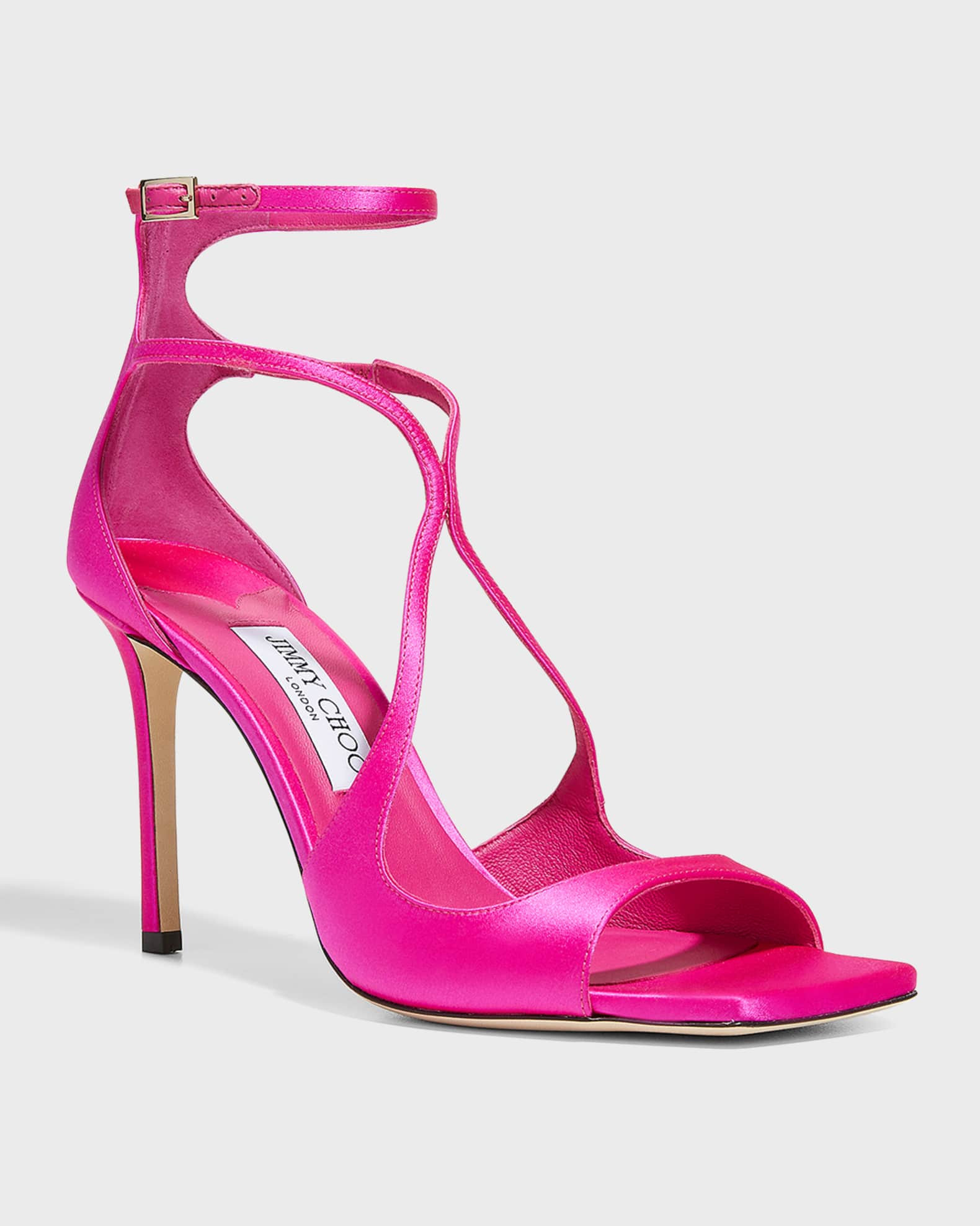 Jimmy Choo Azia Satin Strappy Sandals | Neiman Marcus