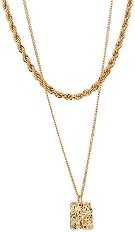 MEVESICUS 14K Gold Plated Dainty Layering Necklaces for Women Gold Necklace Chain, Curb Link, Pap... | Amazon (US)