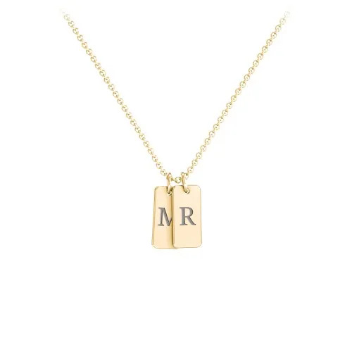 Small Initial 2 Tag Necklace | Jewlr