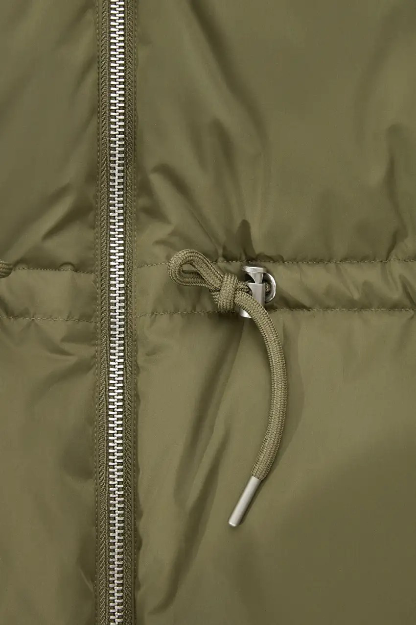 DRAWSTRING-WAIST PUFFER COAT - KHAKI GREEN - Jackets - COS | COS (US)