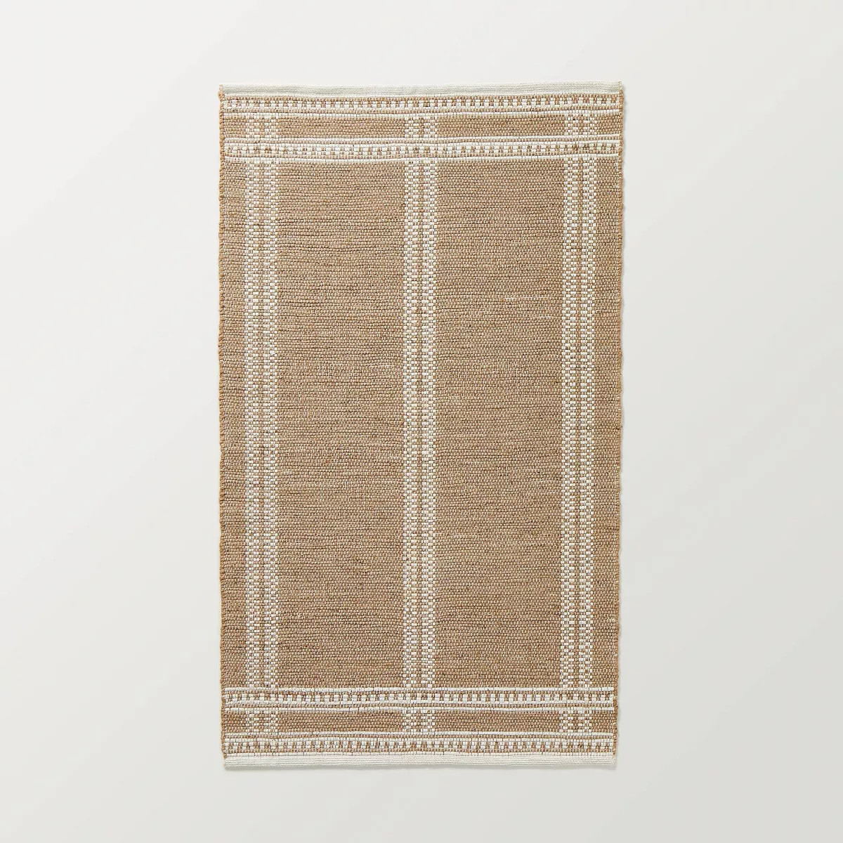 Border Plaid Handmade Jute Woven Area Rug Natural/Cream - Hearth & Hand™ with Magnolia | Target