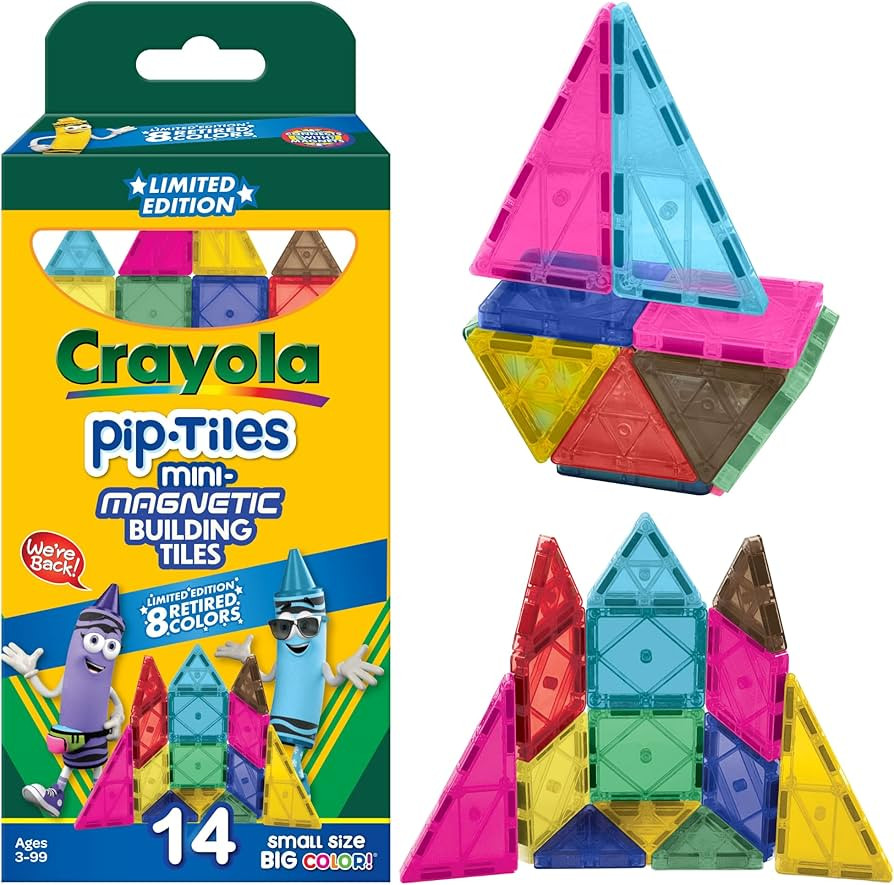 CreateOn Crayola Limited Edition Retro PIP Magnetic Tiles Set, Building Set for Kids, STEM Toys f... | Amazon (US)