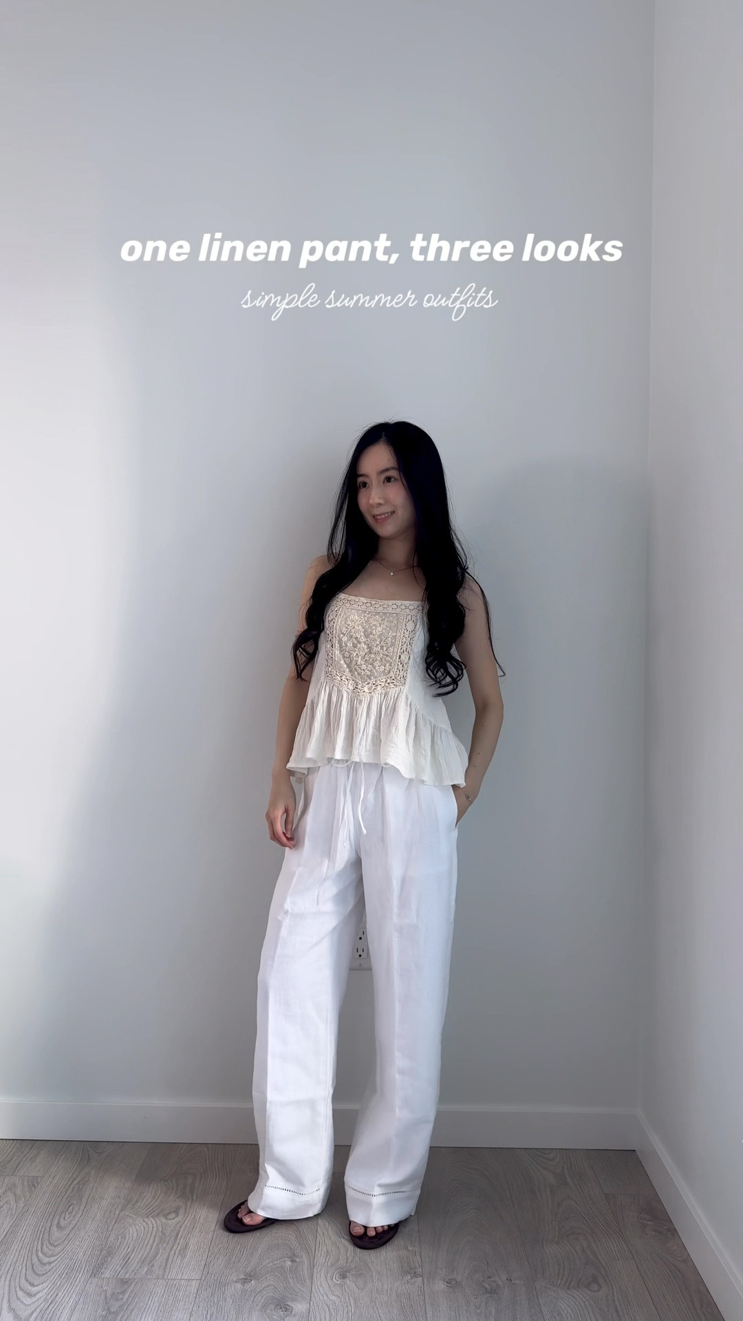 one linen pant, three easy summer outfits

A&F Linen-Blend Pull-On Pant
Size: Short XXS - height reference 155cm, still a bit long, wear thicker shoes or kitten heels

1. H&M CAPE TOP - Size XS

2. Zara EMBROIDERED GAUZE CAMISOLE - Size XS
https://www.zara.com/ca/en/embroidered-chiffon-camisole-p00881026.html

3. T-shirt from a small boutique, but any summer tops would work!

#LTKcanada #LTKpetite #LTKsummer